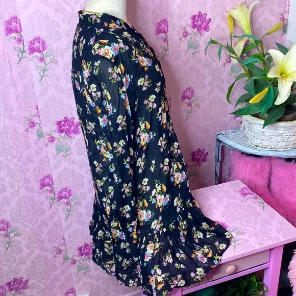 🌹 Zara Woman 🌹 Sheer Floral Long Sleeve Ruffle Dress - Picture 5 of 15